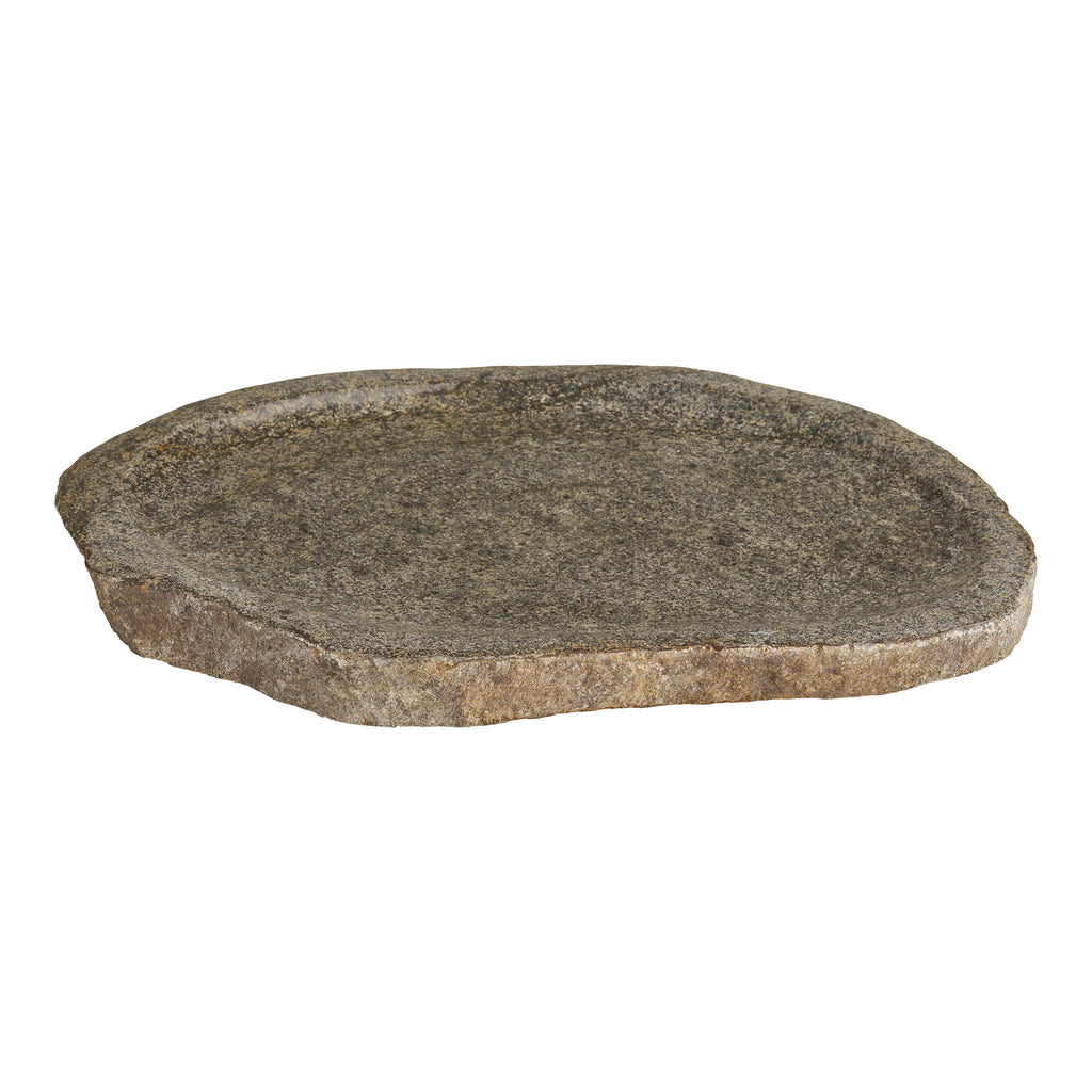 Plateau Gara pierre de rivière naturelle brute 30x25 cm vue trois quarts