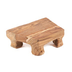 Plateau de service sur pieds en teck massif 30 cm