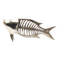 Poisson décoratif Fish Bone en laiton argenté 20 cm