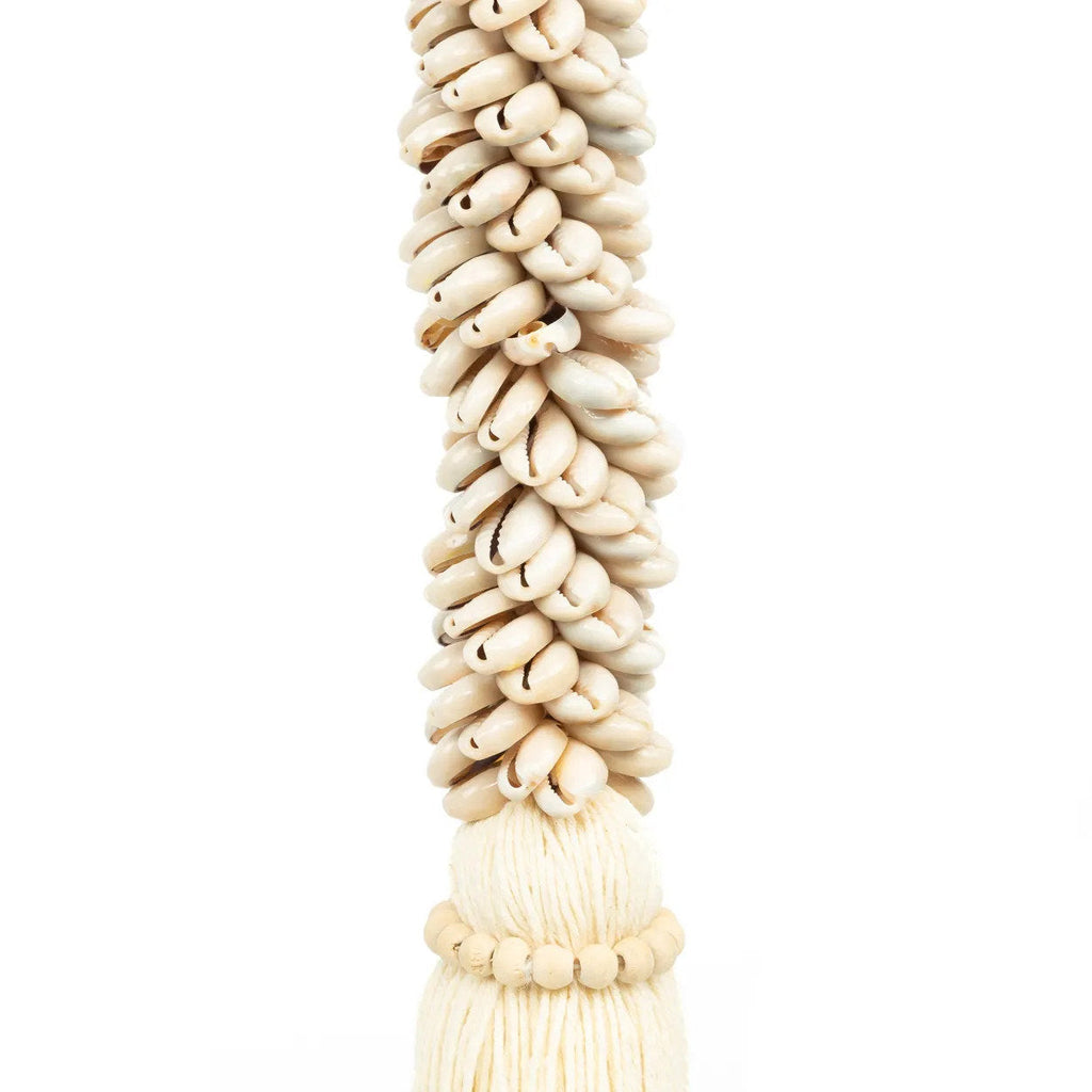 Pompon décoratif en colonne de cauris et coton 77 cm, vue 4