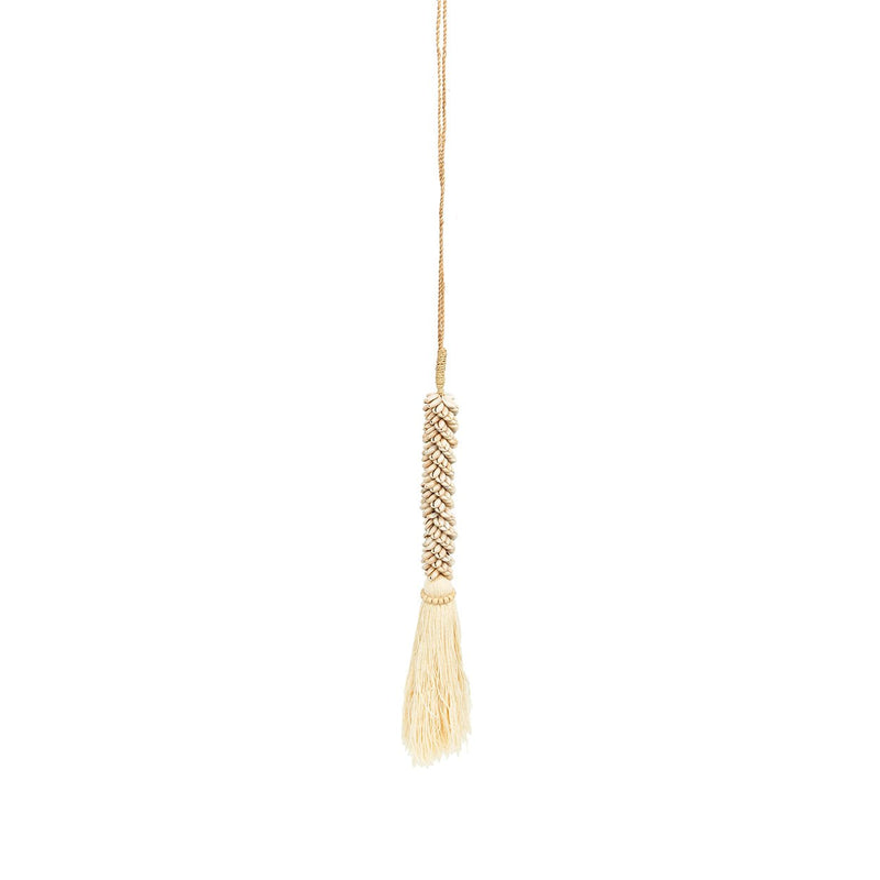 Dimensions Pompon décoratif en colonne de cauris et coton 77 cm