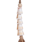 Pompon décoratif Cone en coquillages empilés et raphia 75 cm, vue 6