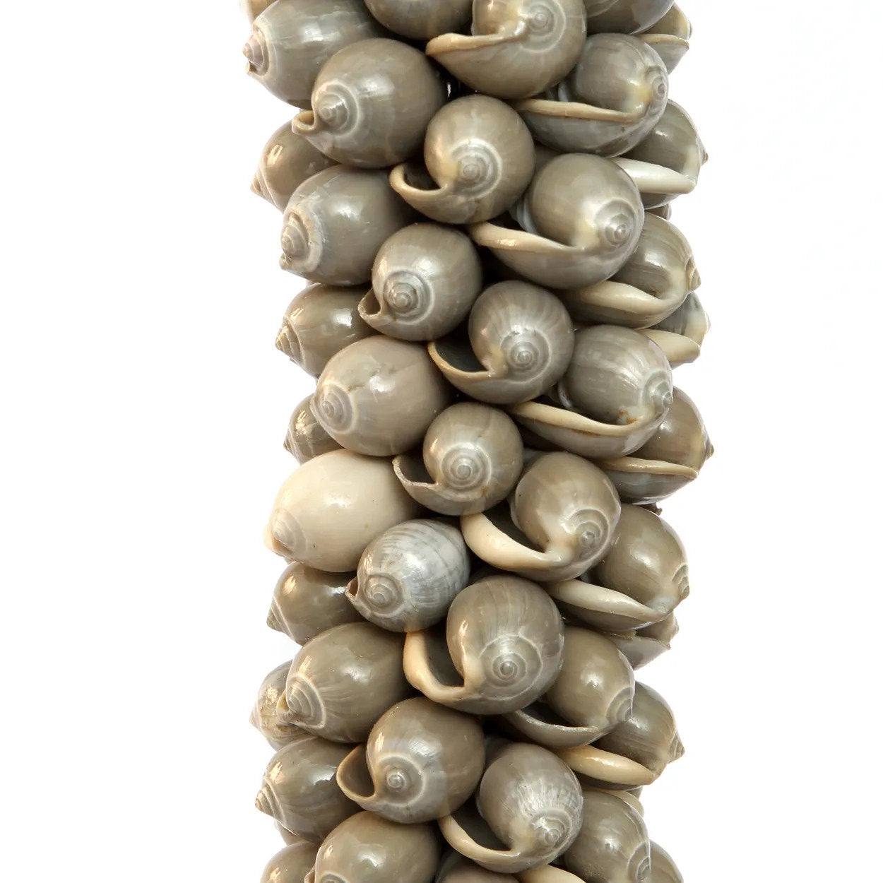 Pompon décoratif en coquillages gris et coton écru 80 cm, vue 4