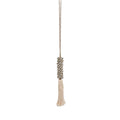Pompon décoratif en coquillages gris et coton écru 80 cm