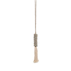 Pompon décoratif en coquillages gris et coton écru 80 cm
