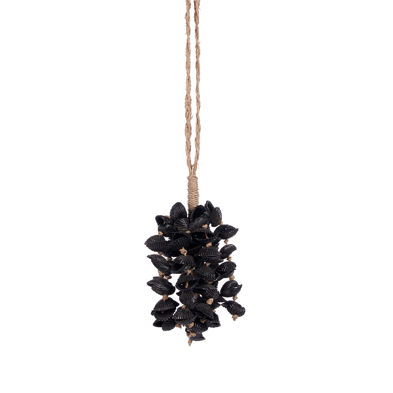 Pompon décoratif Midnight en coquillages noirs 35 cm