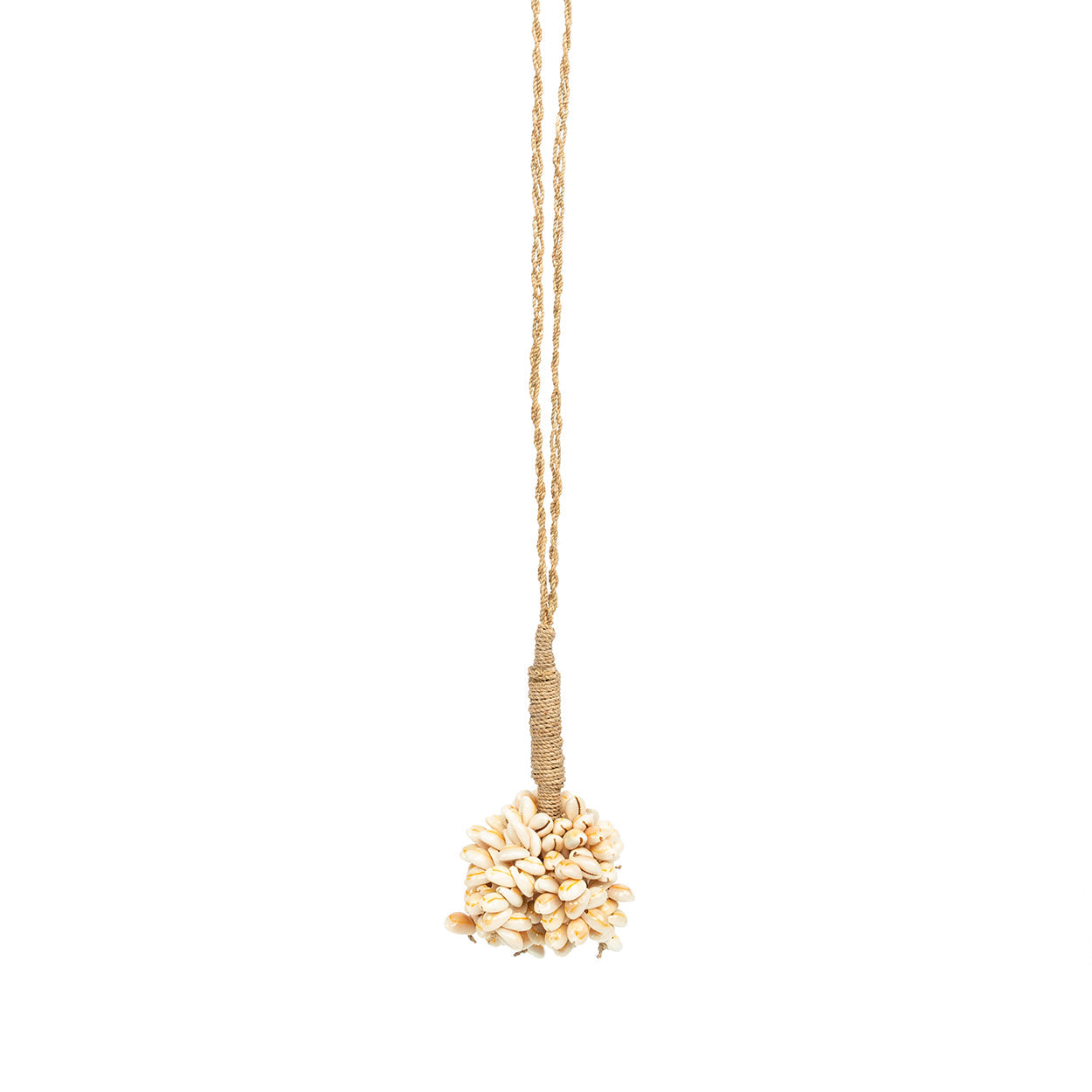 Pompon décoratif Vanilla en petits cauris crème 65 cm