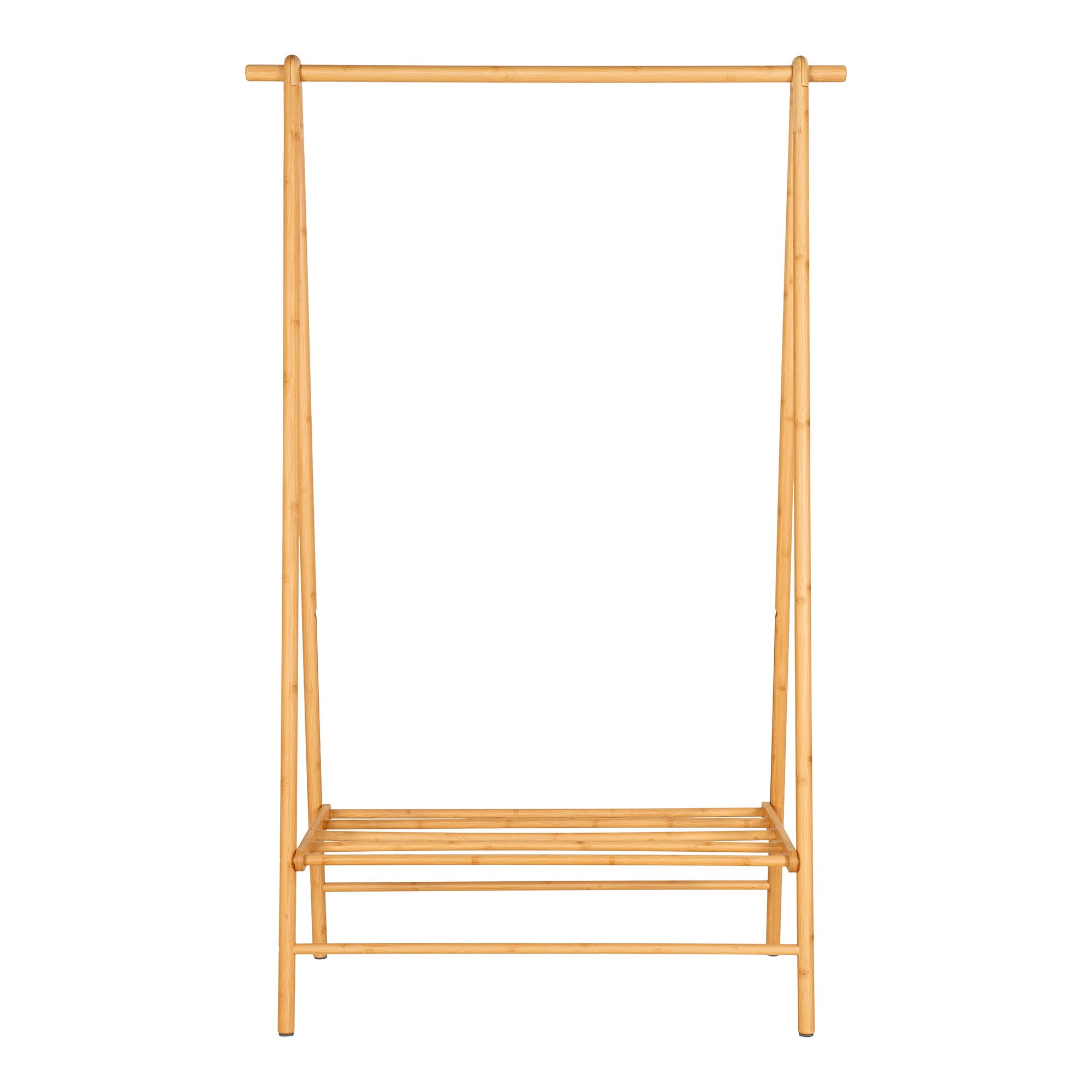 Portant vêtements Manaus bambou naturel FSC 104x46x164 cm silhouette en A vue de face