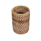 Porte-brosses à dents Colonial en rotin tressé 12 cm en situation