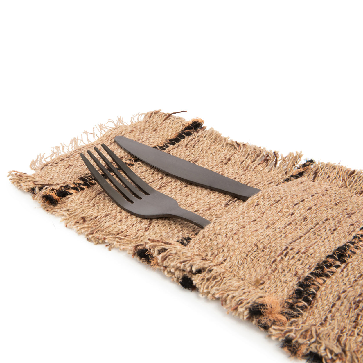 Porte-couverts Oh My Gee en coton beige à rayures noires, vue 4