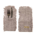 Porte-couverts Oh My Gee en coton gris taupe