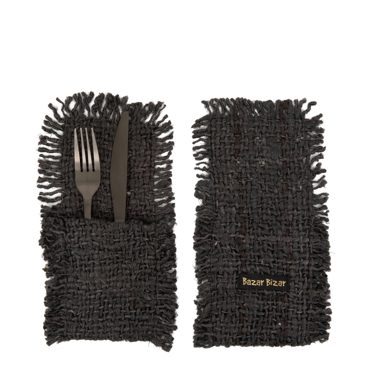 Porte-couverts Oh My Gee en coton noir