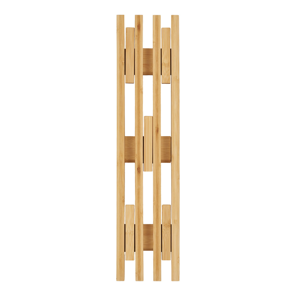 Porte-manteau Ember bambou FSC naturel vue frontale légère plongée lattes verticales