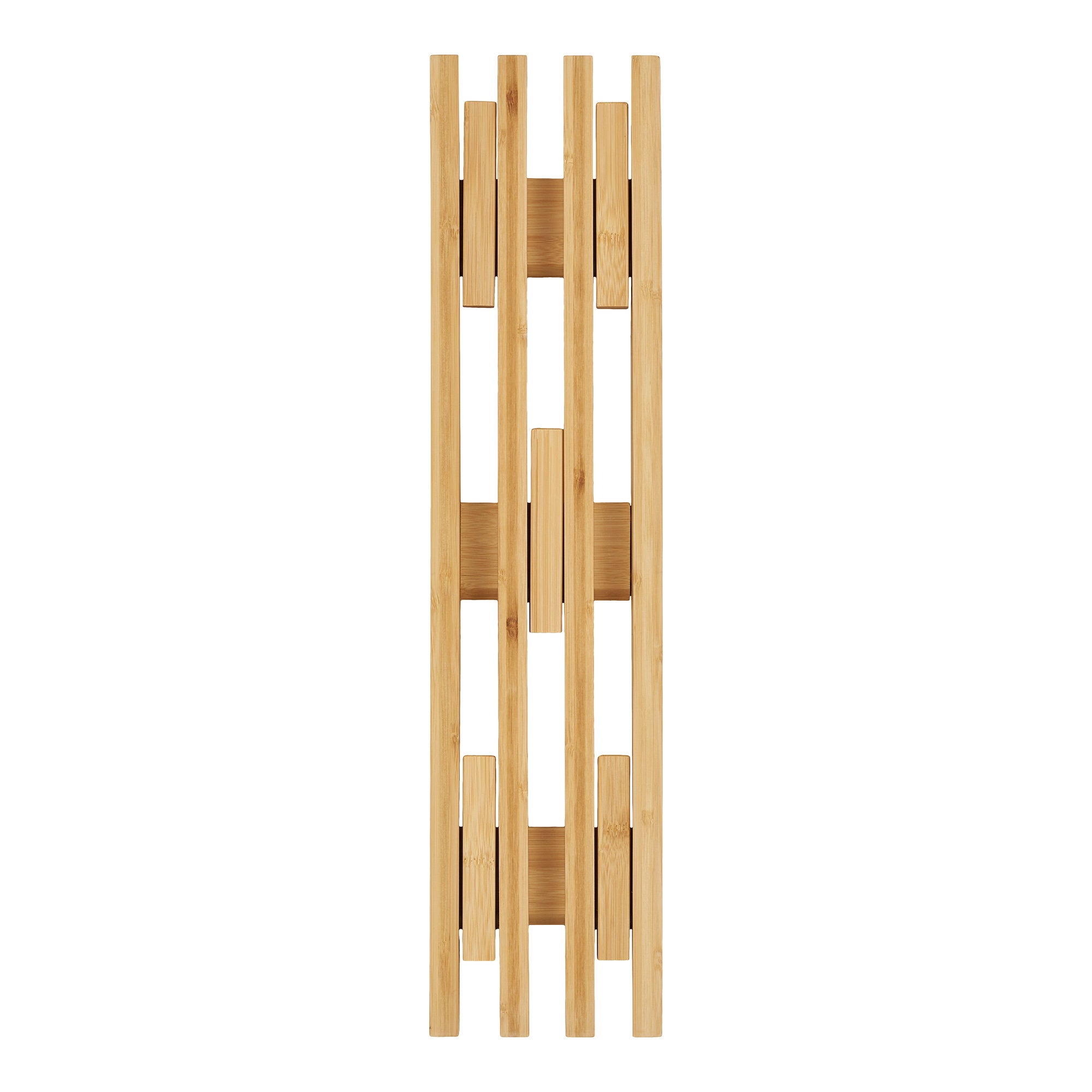 Porte-manteau Ember bambou FSC naturel vue frontale légère plongée lattes verticales