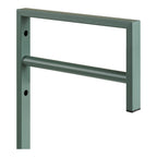 Détail barre penderie porte-manteau Trento métal vert sauge fixation murale visserie