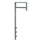 Porte-manteau mural Trento métal vert sauge barre penderie 3 crochets vue trois quarts