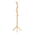 Porte-manteaux Wanaka bambou naturel 8 crochets H163 cm base trépied vue de face