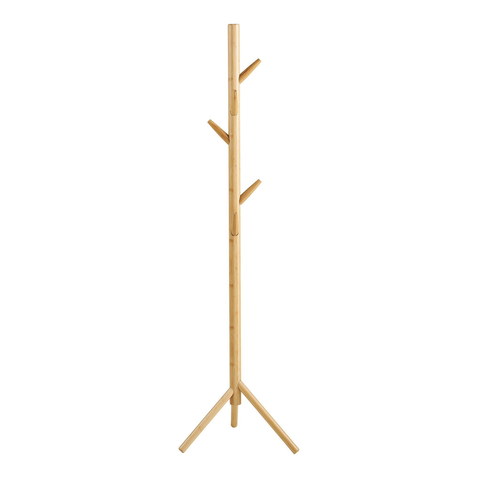 Porte-manteaux Wanaka bambou naturel trépied branches ramifiées vue de profil