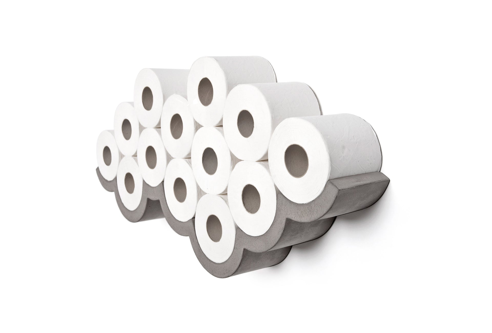 Porte-papier toilette en béton Cloud gris vue 4