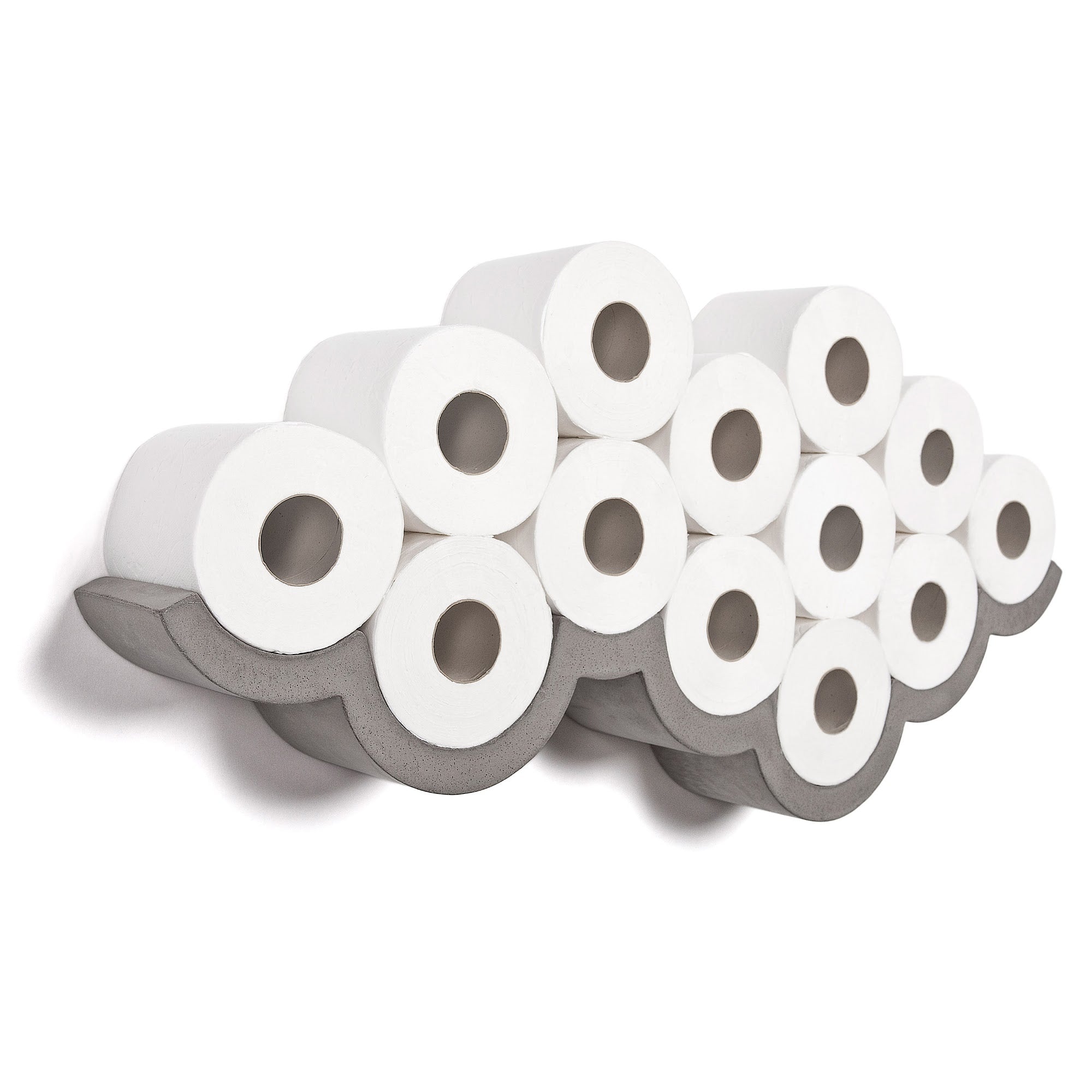 Porte-papier toilette en béton Cloud gris vue 2
