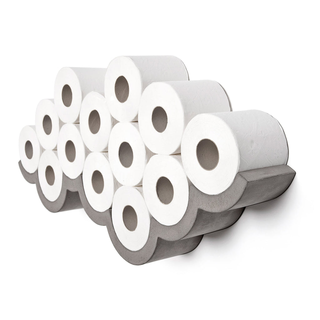 Porte-papier toilette en béton Cloud gris vue 1