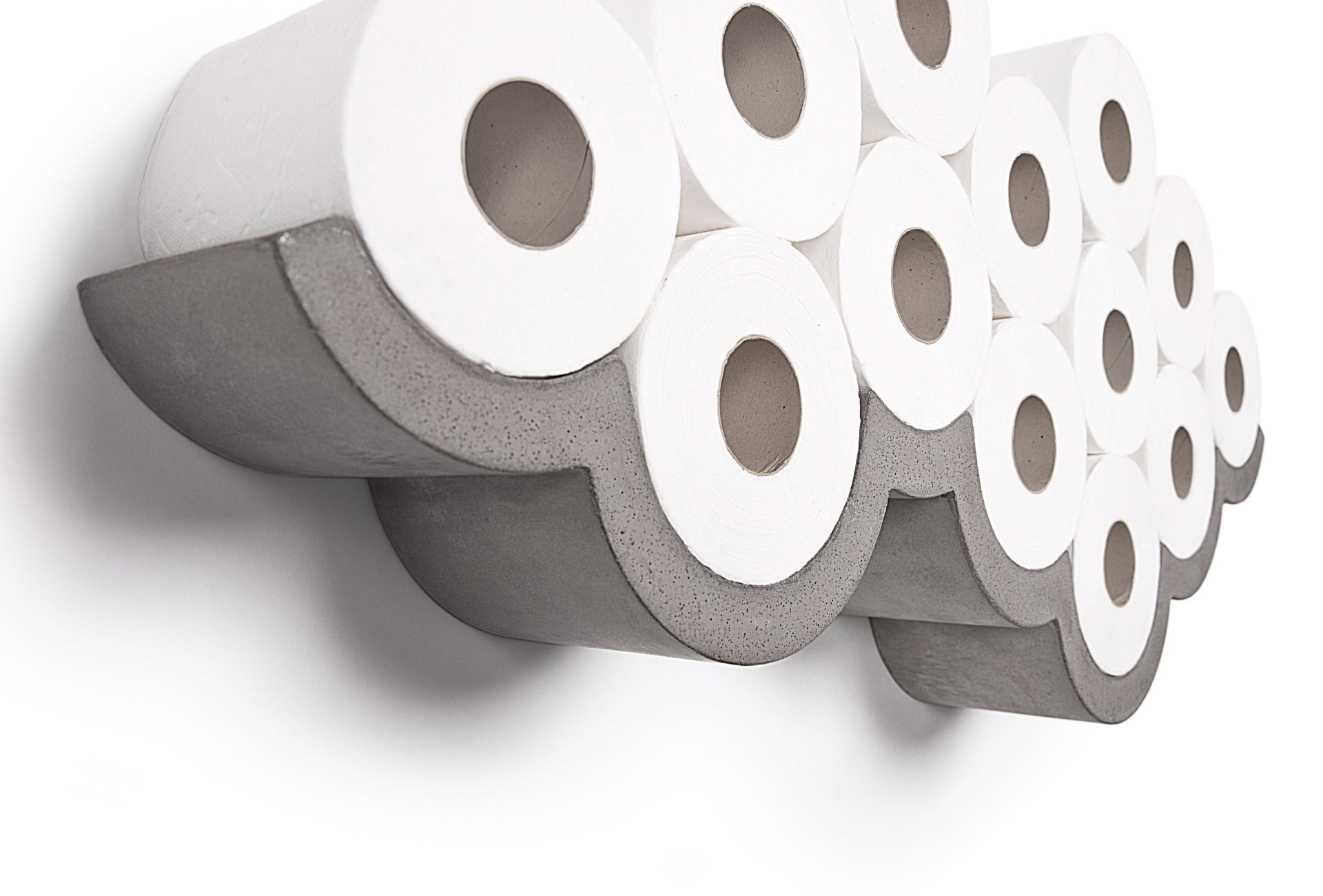 Porte-papier toilette en béton Cloud gris vue 2