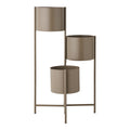 Porte-plantes 3 niveaux acier brun taupe mat structure étagère H75,5 cm vue de face