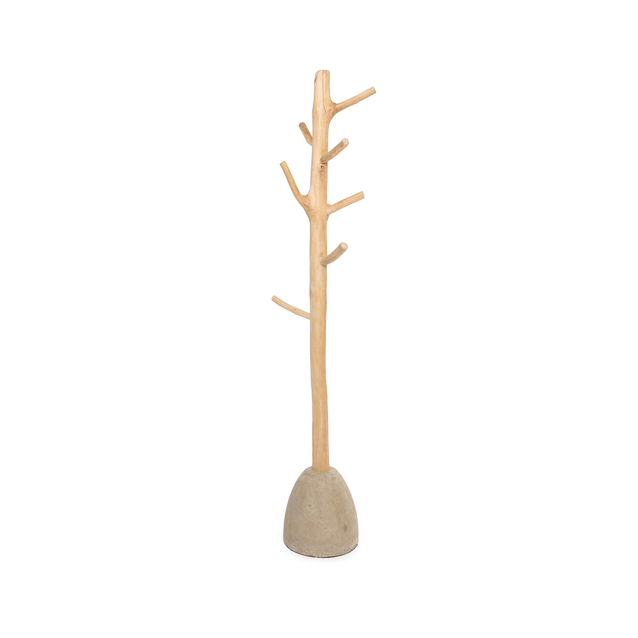 Portemanteau sur pied en teck et béton 150 cm