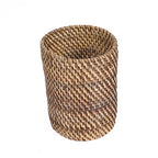 Pot à couverts Colonial en rotin tressé 17 cm