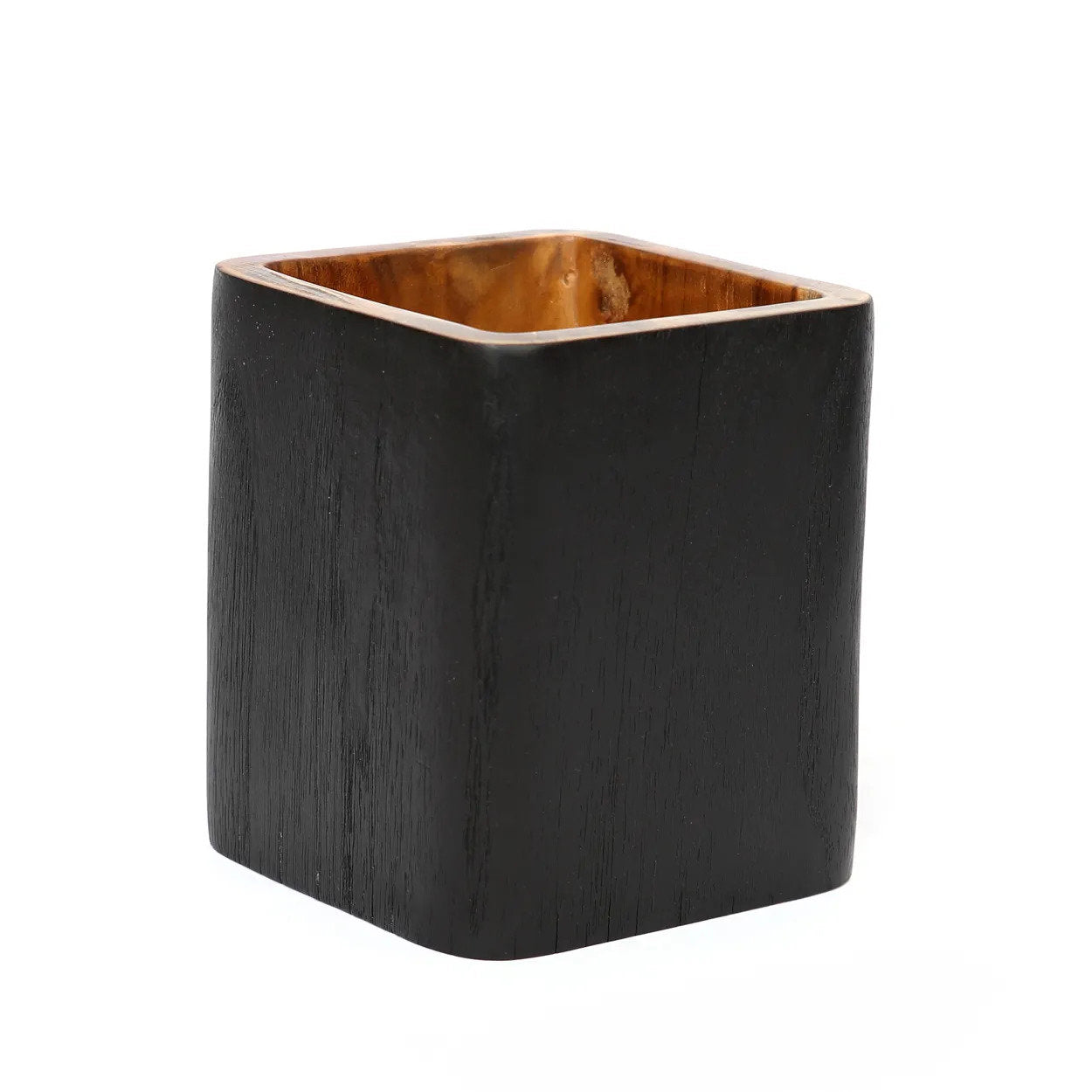 Pot Bondi carré en teck noirci 14 cm, vue 5