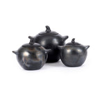 Pot à couvercle en terre cuite noircie au feu 9 cm, vue 4