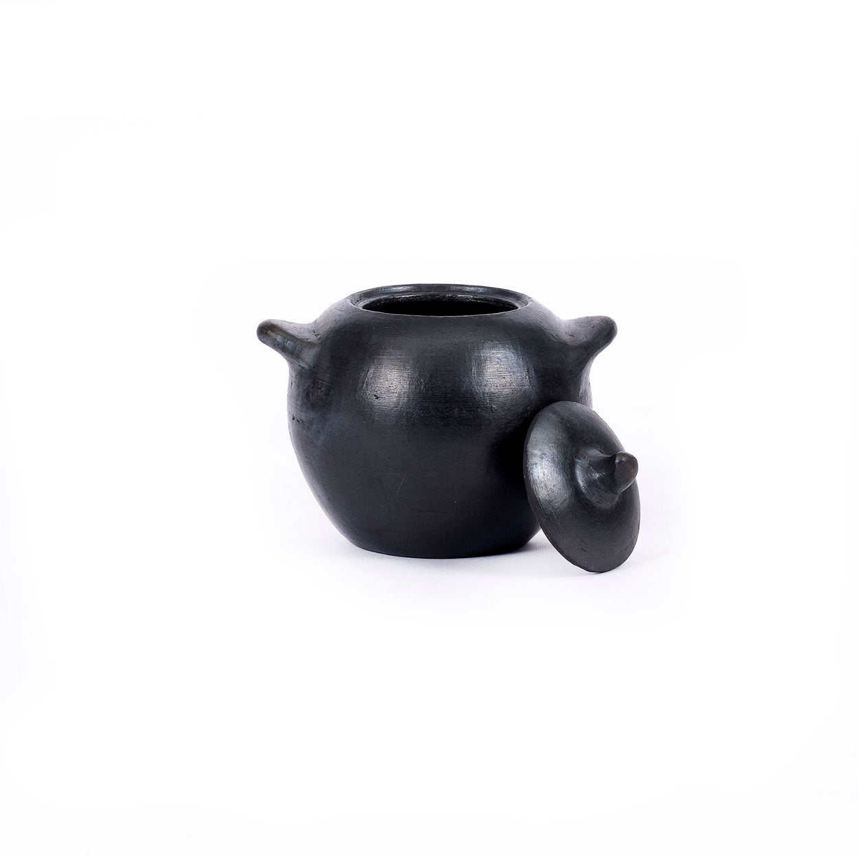 Pot à couvercle en terre cuite noircie au feu 9 cm, vue 5