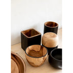 Pot couvert Bondi en teck naturel et noir 12 cm, vue 4