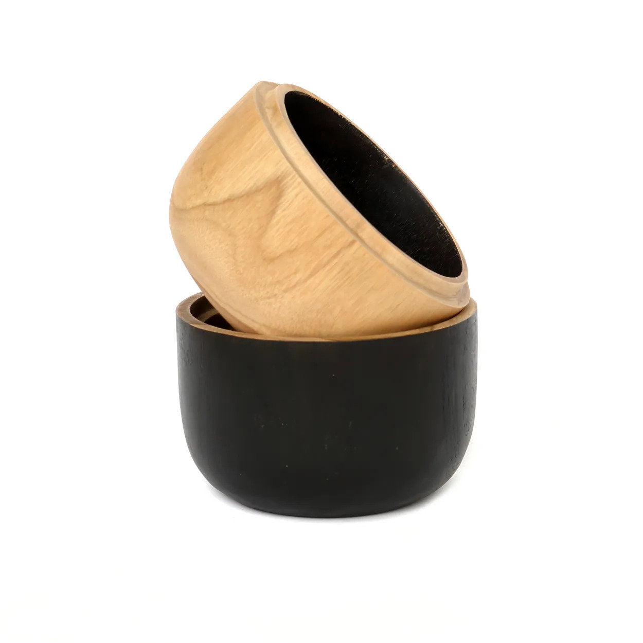 Pot couvert Bondi en teck naturel et noir 12 cm, vue 5