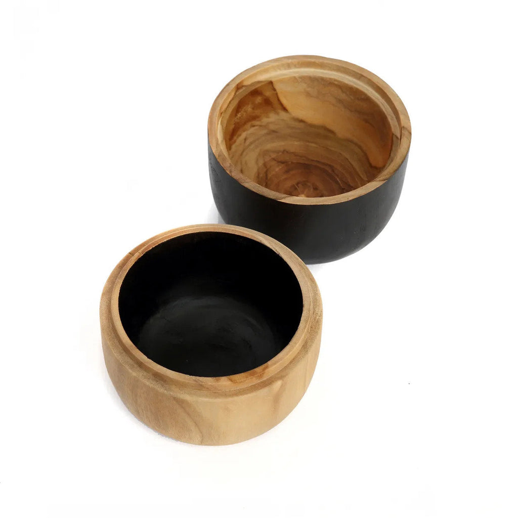 Pot couvert Bondi en teck naturel et noir 12 cm, vue 7