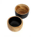 Pot couvert Bondi en teck naturel et noir 12 cm, vue 7
