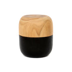 Pot couvert Bondi en teck naturel et noir 12 cm