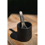 Pot droit en terre cuite noircie au feu 8 cm, vue 3