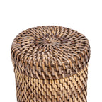 Pot de rangement à couvercle en rotin tressé 12 cm, vue 3