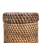 Pot de rangement à couvercle en rotin tressé 12 cm, vue 4