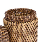 Pot de rangement à couvercle en rotin tressé 12 cm, vue 7