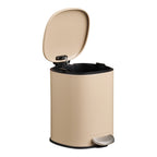 Poubelle Lodi beige couvercle ouvert laissant voir le seau intérieur noir