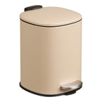 Poubelle à pédale Lodi métal beige mat soft close 3L vue trois quarts