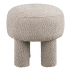 Pouf Canberra bouclé sable foncé quatre pieds cylindriques vue de face