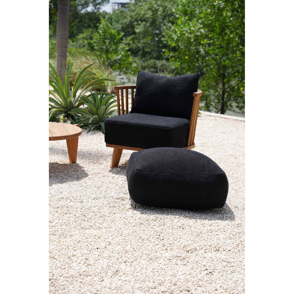 Pouf carré en coton épais noir 60 cm, vue 3