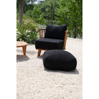 Pouf carré en coton épais noir 60 cm, vue 3