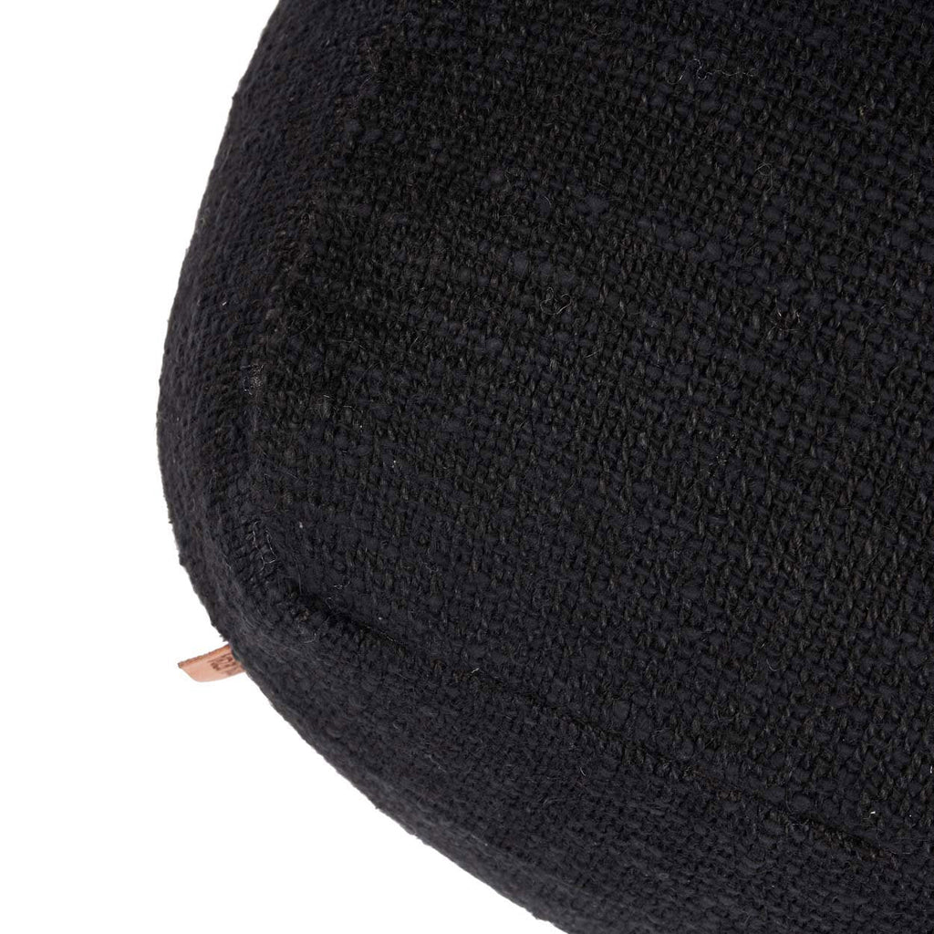 Pouf carré en coton épais noir 60 cm, vue 6