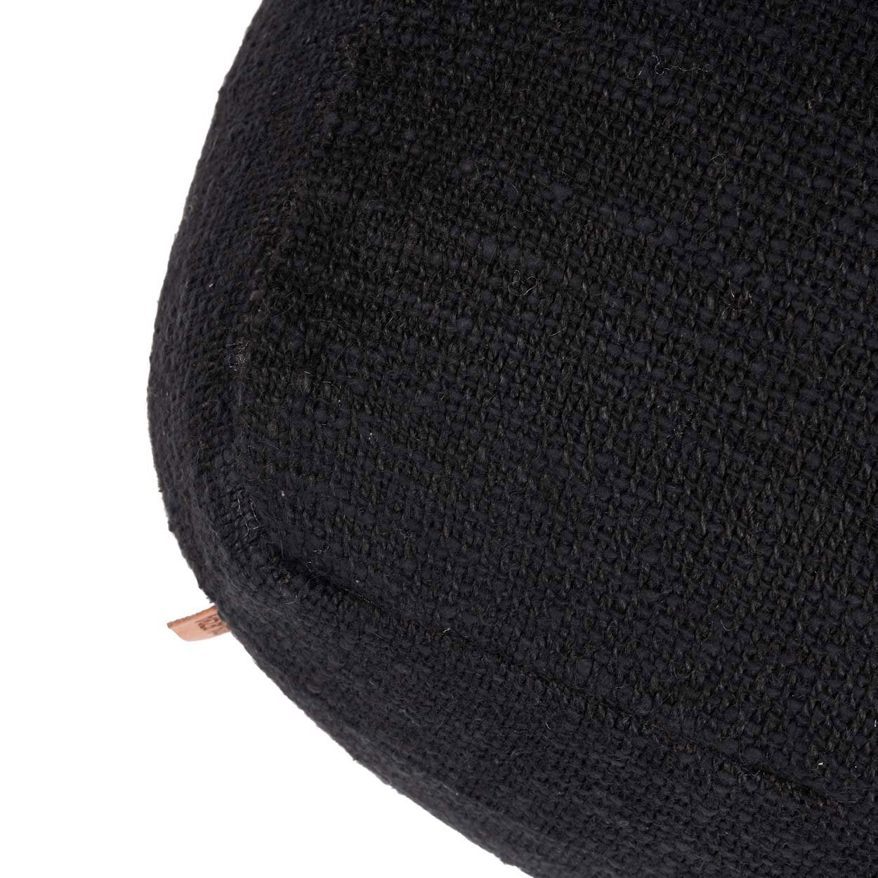 Pouf carré en coton épais noir 60 cm, vue 6