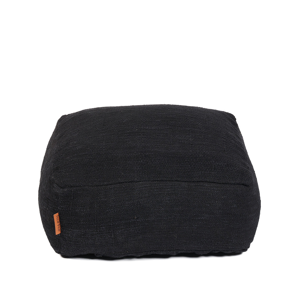 Pouf carré en coton épais noir 60 cm