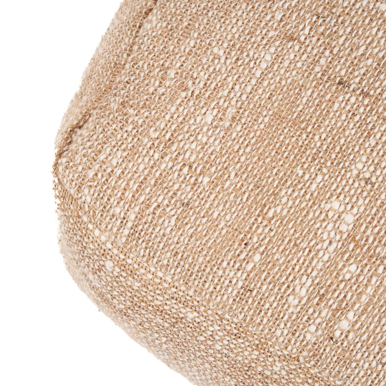 Pouf carré en coton flammé beige 60 cm, vue 5